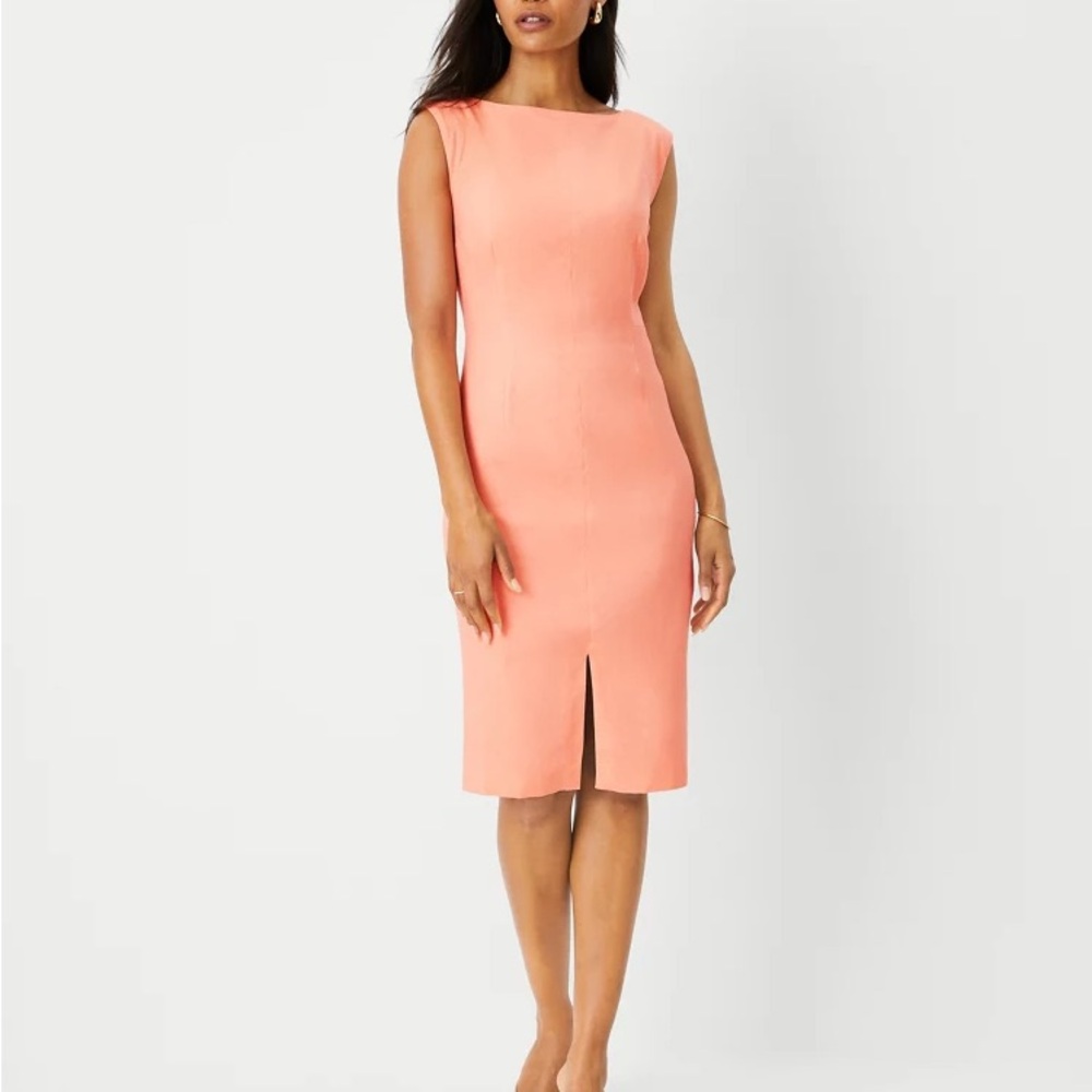 Ann Taylor Coral Midi Dress